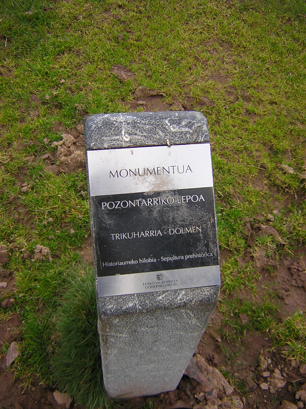 Dolmen Pozontarriko lepoa Trikuharria